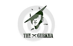 Gurkha Army logo. Illustration of Gurkha army.Brigade of Gurkha logo