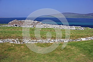 Gurness Broch on Mainland, Orkney Isles, Scotland photo