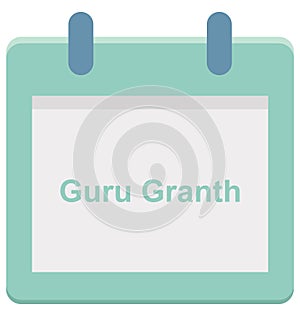 Guru granth Special Event day Vector icon that can be easily modified or edit.