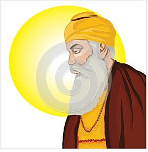 Guru Nanak Jayanti illustration of Happy Gurpurab