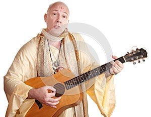 Guru Plays a Guitar
