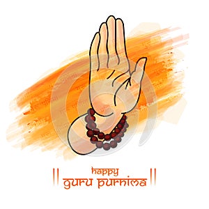 Guru purnima festival of indians and nepalese dedicate to spritual teachers and gurus. concept of guru hand, give blesses to his