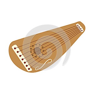 Gusli. Ancient Slavic musical instrument. Vector flat