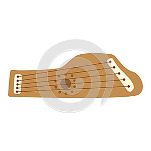 Gusli. Ancient Slavic musical instrument. Vector flat single