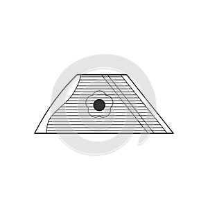 Gusli flat black and white icon. Isolated Vector String ill.