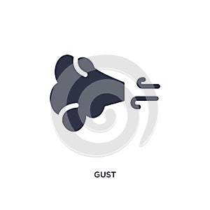 gust icon on white background. Simple element illustration from weather concept