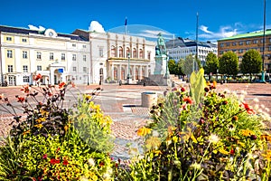 Gustav Adolfs square in Gothenburg scenic colorful view photo