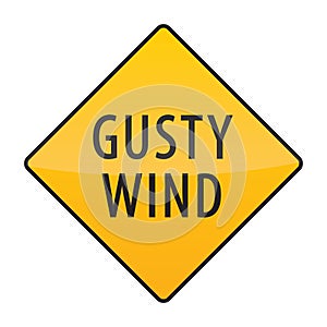 gusty wind warning sign. Vector illustration decorative design