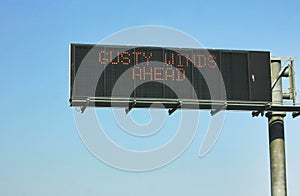 Gusty Winds Ahead Sign photo