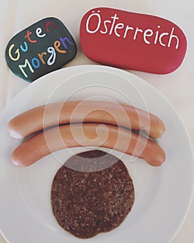 Guten Morgen Ã–sterreich, austrian breakfast souvenir with stones