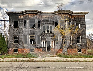 Gutted Apartment Building In Detroit photo