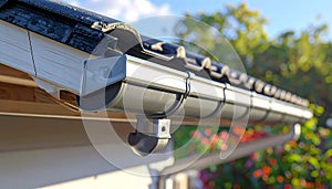 Gutter guard on a house roof