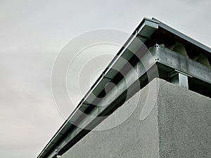 The gutter of the warehouse building is missing. Apparently