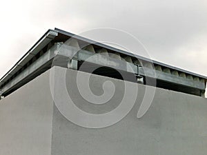 The gutter of the warehouse building is missing. Apparently