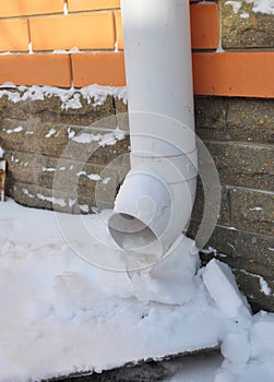 Gutters and Downspouts Sometimes Freeze into Solid Blocks of Ice.