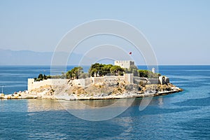 Guvercin Ada, (Pigeon Island) with Kusadasi Castle, Kusadasi, Turkey photo