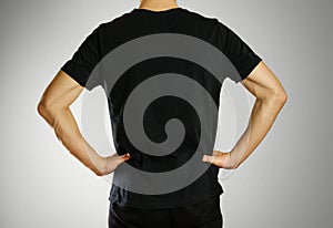 The guy in the black blank t-shirt. Prepared for your logo