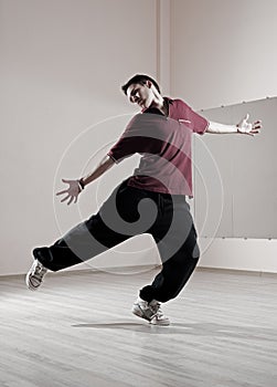 Guy dancing in dance studio