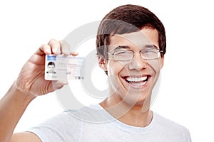 Guy with driving license