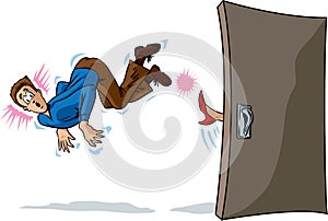 Guy getting the boot