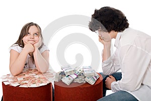 Guy with girl consider a lot of money