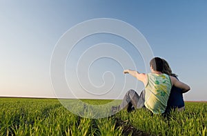 Guy and girl in the field