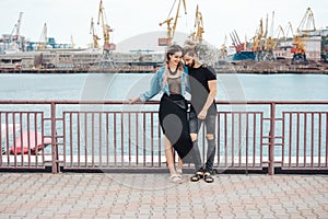 Guy and girl on pier