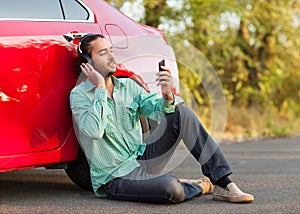 Guy listening to music