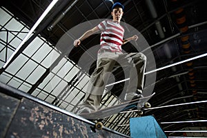 Guy on parkour stadium