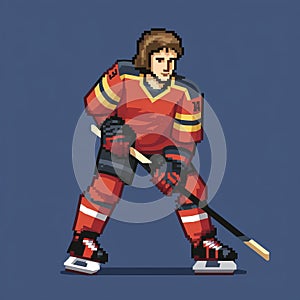 Pixel Hockey Player: Alasdair Mclellan Style Sports Art photo