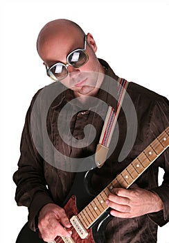 Guy play guitar solo