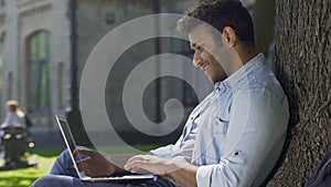 Guy is pleasantly surprised reading news about his admission to university