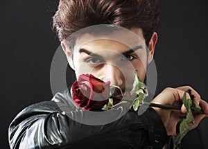 Guy with a red rose