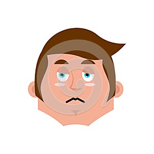 Guy sad Emoji. boy sorrowful emotion isolated. young man face