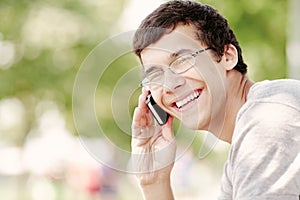 Guy talking on mobile phone