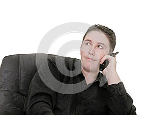 Guy talking on phone