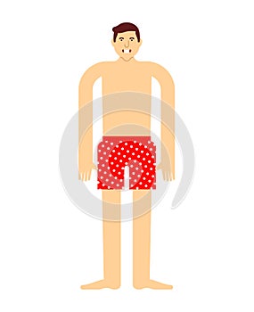 Guy in underpants isolated. Man in underwear. Vector illustration