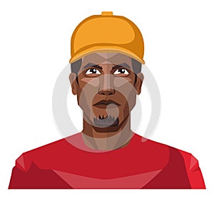 Guy with yellow hat and beard illustration vector