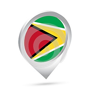 Guyana flag 3d pin icon