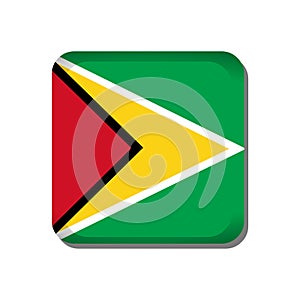 Guyana flag  button icon isolated on white background