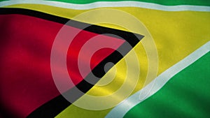 Guyana flag waving in the wind. National flag of Guyana. Sign of Guyana. 3d rendering