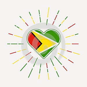 Guyana heart with flag of the country.