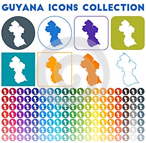 Guyana icons collection.