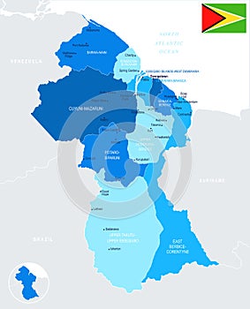 Guyana Map - Info Graphic Vector Illustration