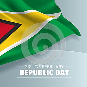Guyana republic day greeting card, banner, vector illustration