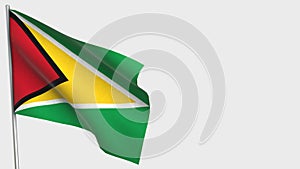 Guyana waving flag illustration on flagpole.