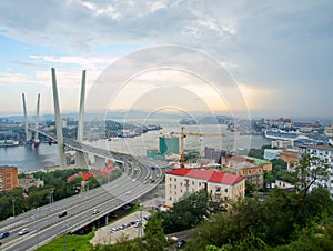 Guyed bridge in the Vladivostok