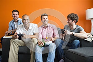 Guys playing video games