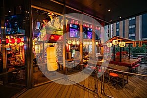 A view of one of the restaurants with in the Tokyu Kabukicho Tower located in Shinjuku in Tokyo, Japan