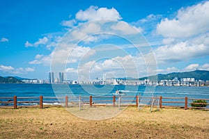 Gwangan Bridge in Busan City , South Korea.